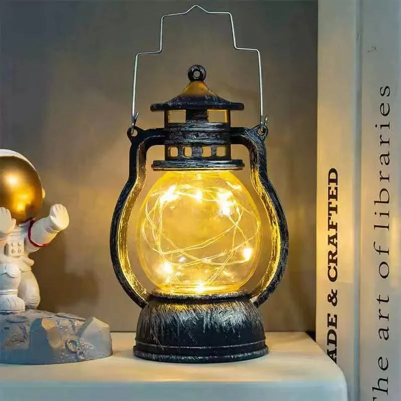 Candle Holders lantern for Table Retro Flameless Kerosene Lamp Desktop Candlestick Chandelier Christmas New Year Night Light