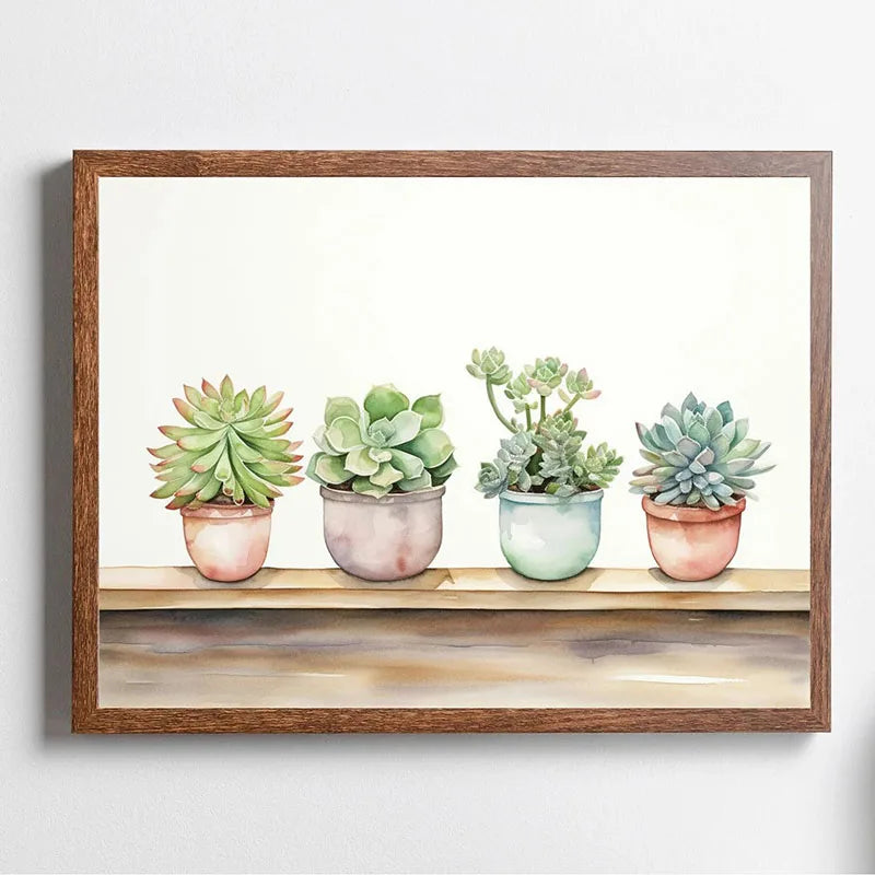 Green Botanical Leaves Canvas Wall Art Houseplants Nature Indoor Home Decor Calming Foliage And Plant Interior Poster