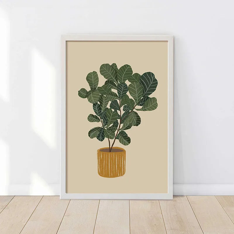 Green Botanical Leaves Canvas Wall Art Houseplants Nature Indoor Home Decor Calming Foliage And Plant Interior Poster