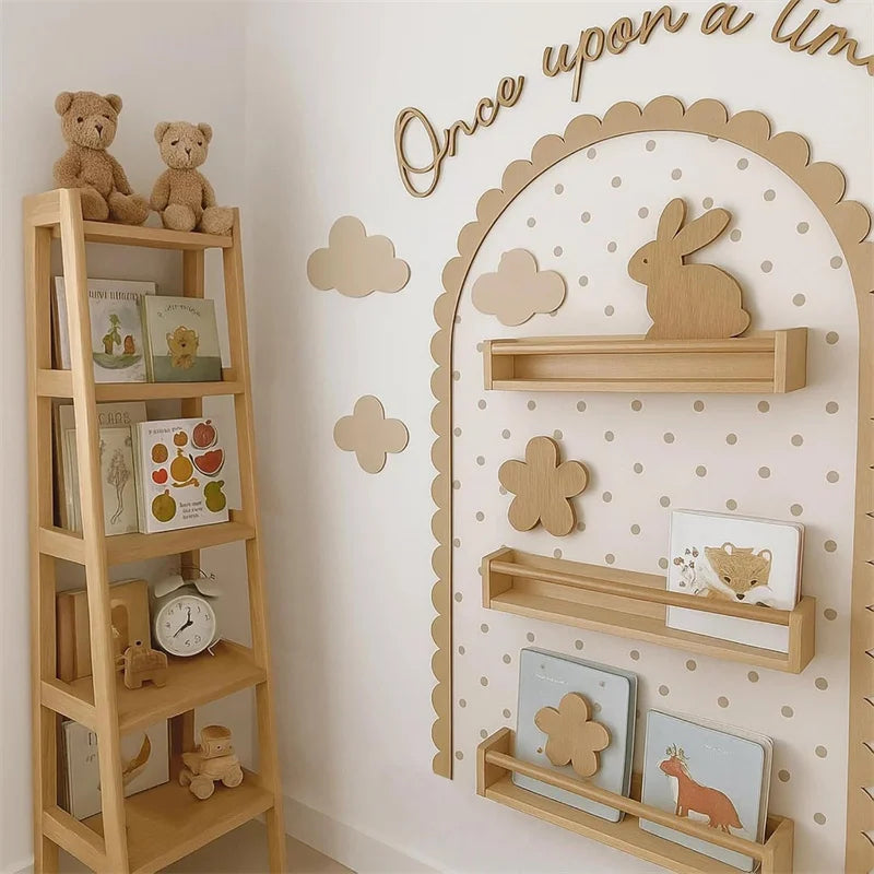 Rustic Wood Wall Arch Decor DIY Unfinished Wooden Frame Scalloped Crafts Trim Accent Furniture Molding Kids Room Nursery Decals