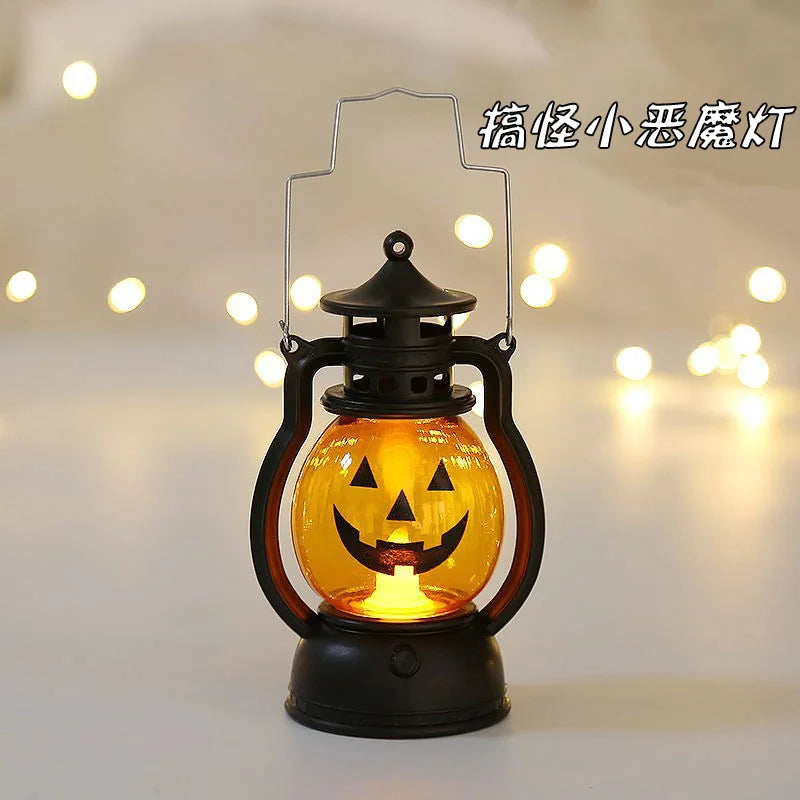 Candle Holders lantern for Table Retro Flameless Kerosene Lamp Desktop Candlestick Chandelier Christmas New Year Night Light