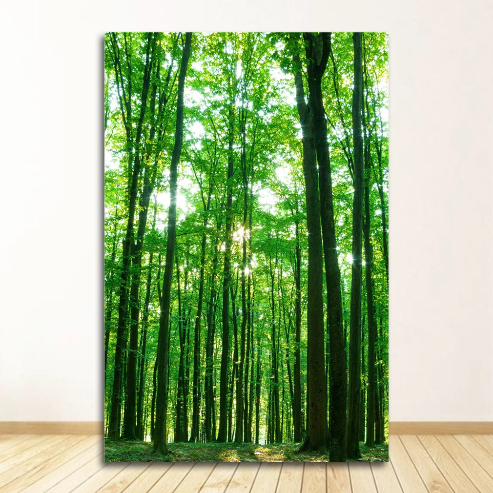Posters And Prints Wall Pictures For Living Room Decor Green Forest Leaves Fog Mountain Quotes Art Canvas Painting Nordic