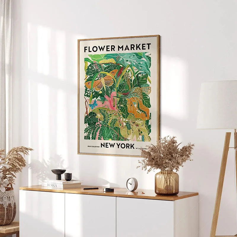 Green Botanical Leaves Canvas Wall Art Houseplants Nature Indoor Home Decor Calming Foliage And Plant Interior Poster