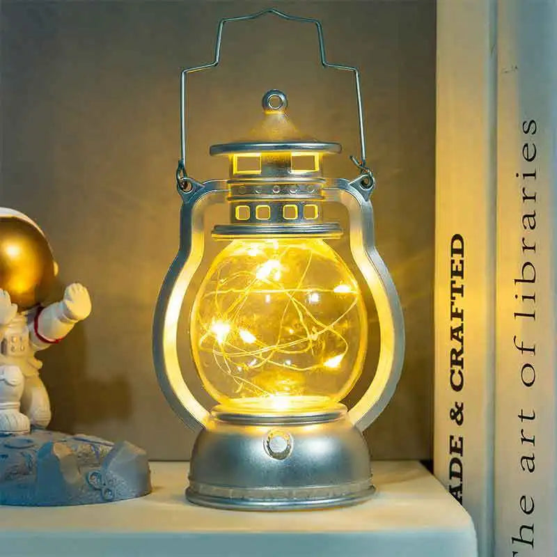 Candle Holders lantern for Table Retro Flameless Kerosene Lamp Desktop Candlestick Chandelier Christmas New Year Night Light