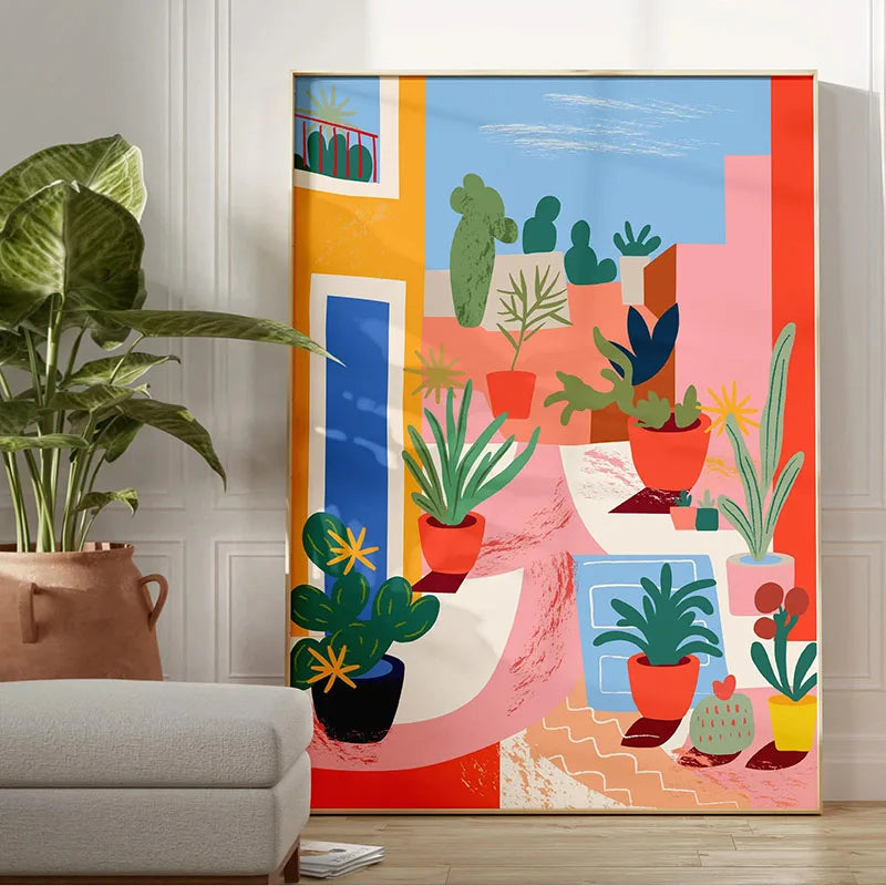 Green Botanical Leaves Canvas Wall Art Houseplants Nature Indoor Home Decor Calming Foliage And Plant Interior Poster