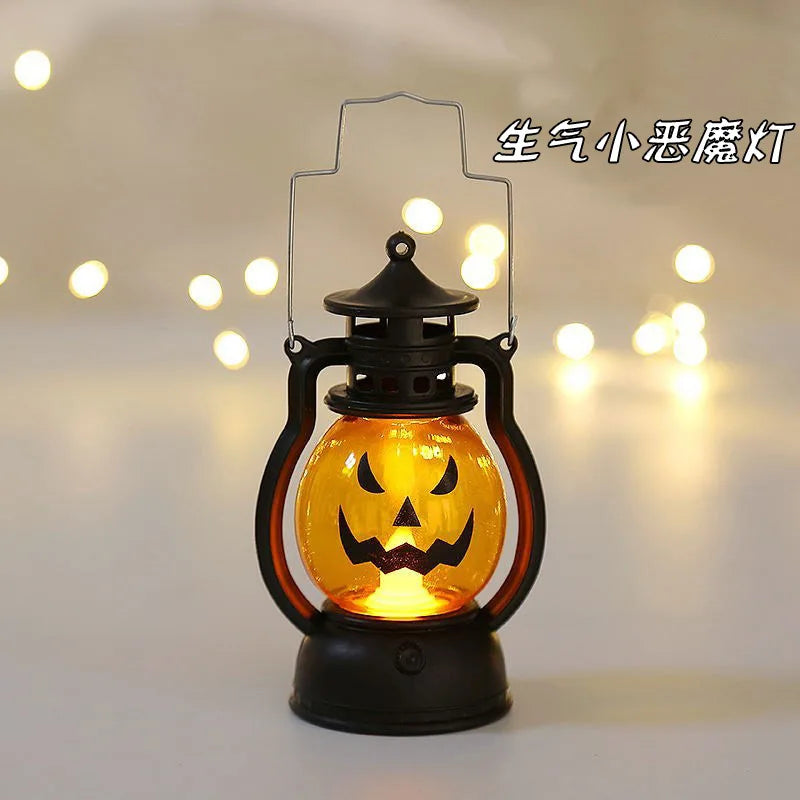 Candle Holders lantern for Table Retro Flameless Kerosene Lamp Desktop Candlestick Chandelier Christmas New Year Night Light