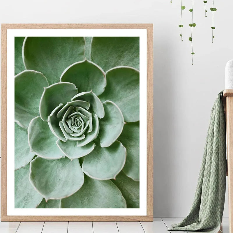 Green Botanical Leaves Canvas Wall Art Houseplants Nature Indoor Home Decor Calming Foliage And Plant Interior Poster