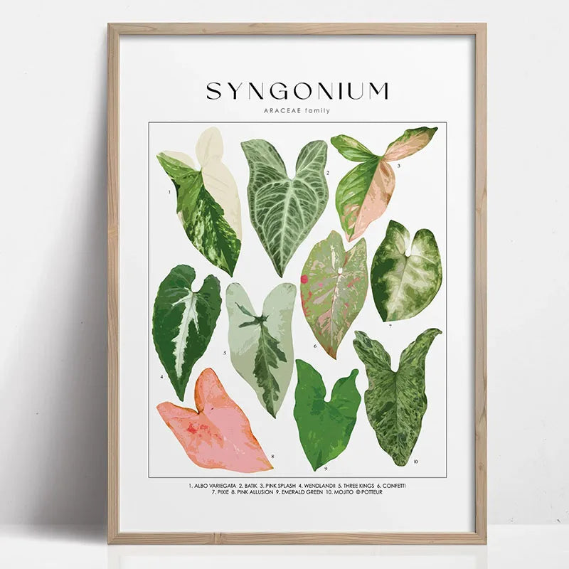 Green Botanical Leaves Canvas Wall Art Houseplants Nature Indoor Home Decor Calming Foliage And Plant Interior Poster