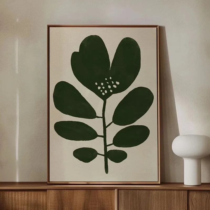 Green Botanical Leaves Canvas Wall Art Houseplants Nature Indoor Home Decor Calming Foliage And Plant Interior Poster
