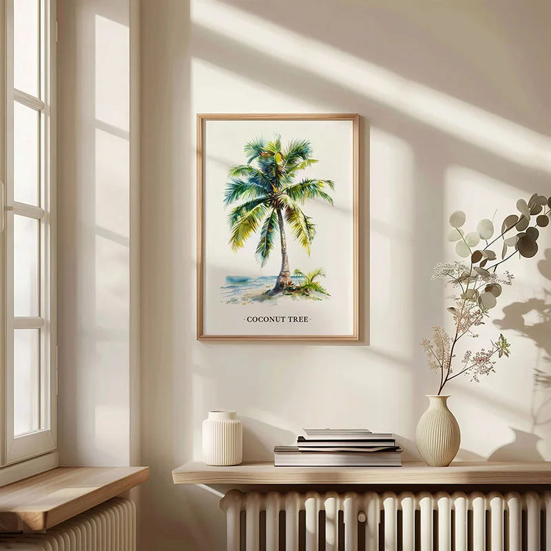 Green Botanical Leaves Canvas Wall Art Houseplants Nature Indoor Home Decor Calming Foliage And Plant Interior Poster
