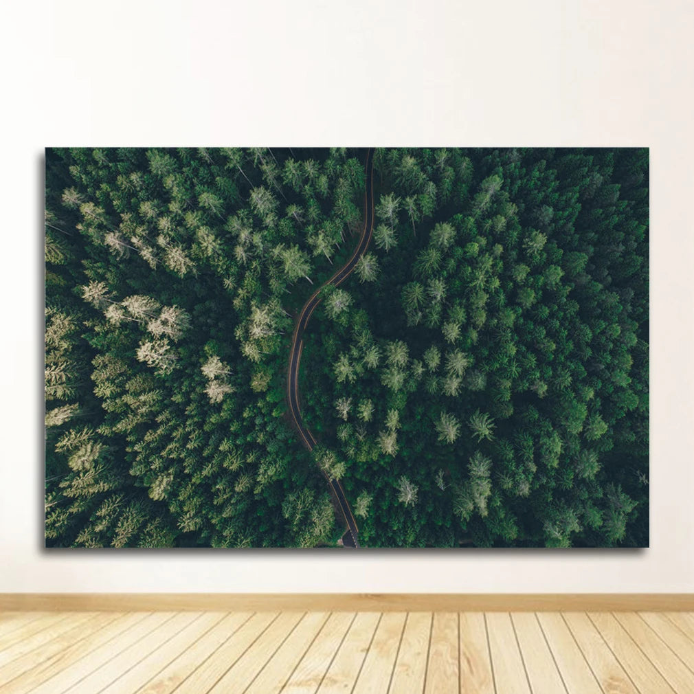 Posters And Prints Wall Pictures For Living Room Decor Green Forest Leaves Fog Mountain Quotes Art Canvas Painting Nordic