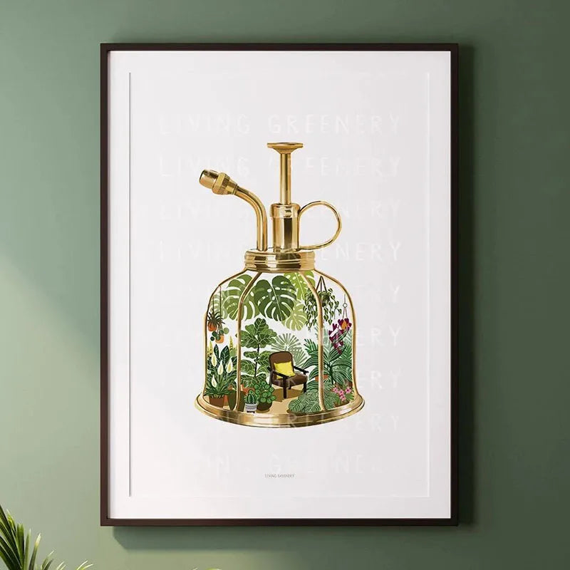 Green Botanical Leaves Canvas Wall Art Houseplants Nature Indoor Home Decor Calming Foliage And Plant Interior Poster
