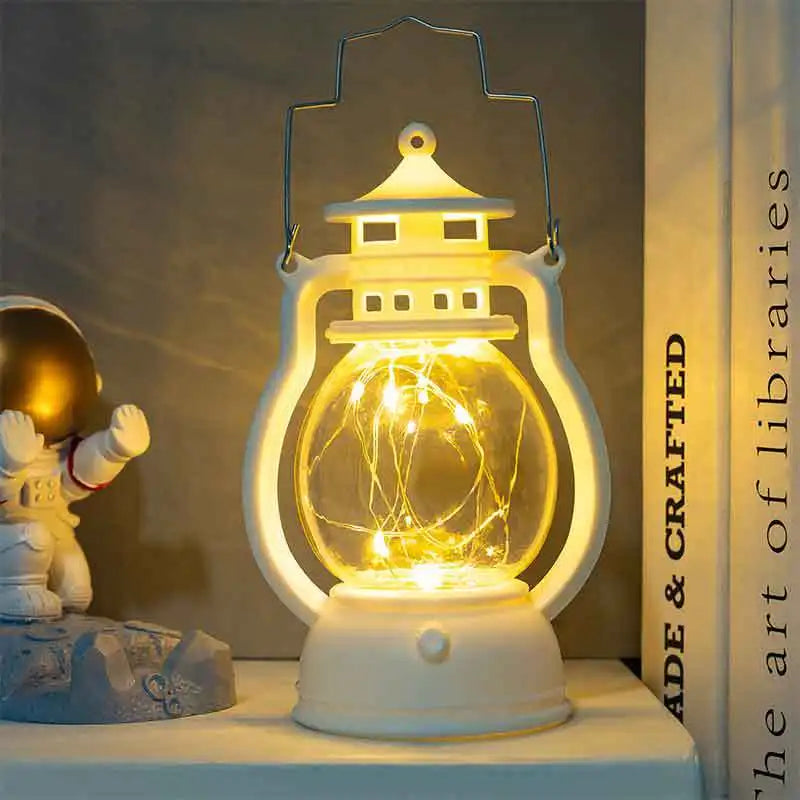 Candle Holders lantern for Table Retro Flameless Kerosene Lamp Desktop Candlestick Chandelier Christmas New Year Night Light