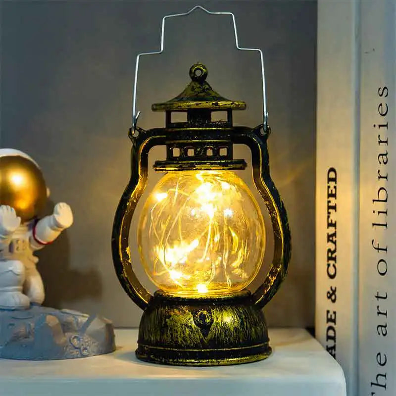 Candle Holders lantern for Table Retro Flameless Kerosene Lamp Desktop Candlestick Chandelier Christmas New Year Night Light