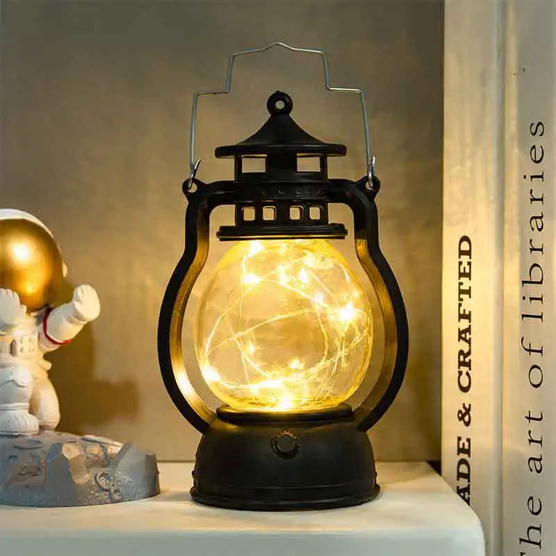 Candle Holders lantern for Table Retro Flameless Kerosene Lamp Desktop Candlestick Chandelier Christmas New Year Night Light