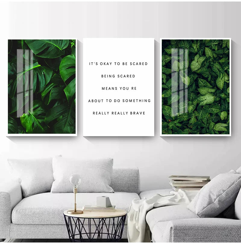 Posters And Prints Wall Pictures For Living Room Decor Green Forest Leaves Fog Mountain Quotes Art Canvas Painting Nordic