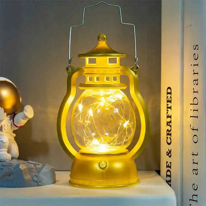 Candle Holders lantern for Table Retro Flameless Kerosene Lamp Desktop Candlestick Chandelier Christmas New Year Night Light